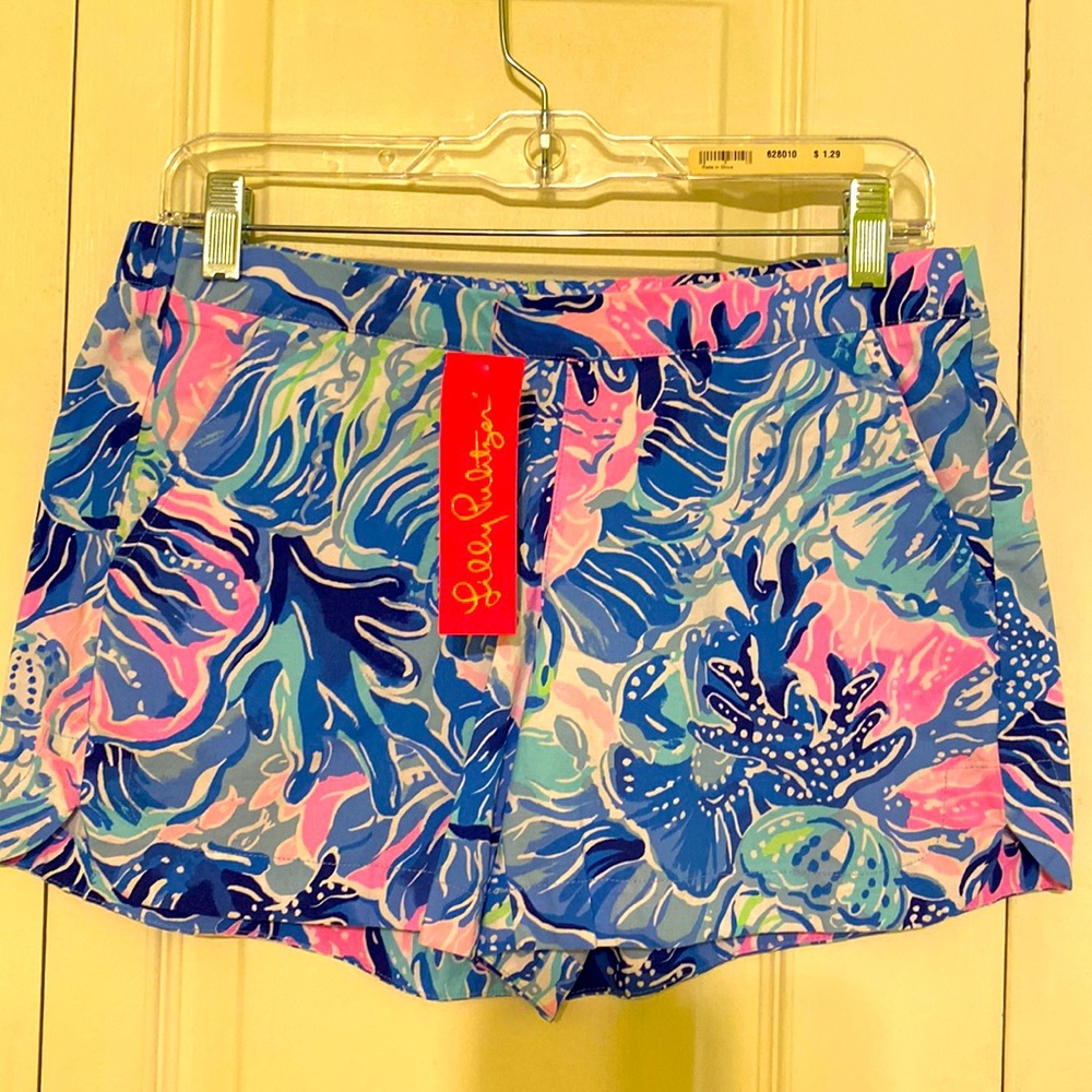 Lilly Pulitzer Ocean View Short size S NWT SALTWATER BLUE SHADE SEEKERS print